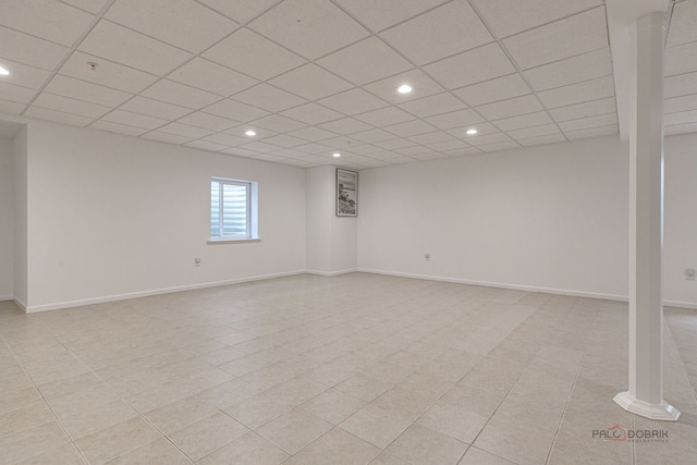 5860 Betty Gloyd Dr, Hoffman Estates, IL 60192 - basement with recessed lighting and a paneled ceiling