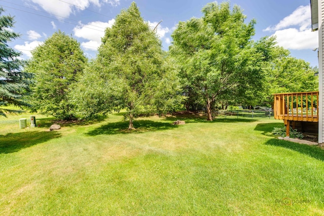 5860 Betty Gloyd Dr, Hoffman Estates, IL 60192 - view of yard with a wooden deck