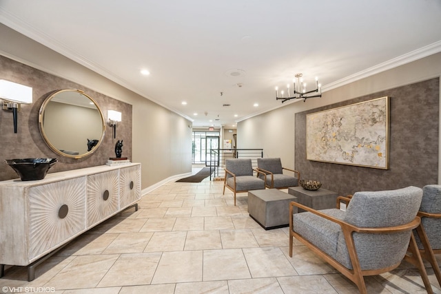 601 Lake Hinsdale Dr Unit 104, Willowbrook, IL 60527 - community lobby featuring recessed lighting and crown molding
