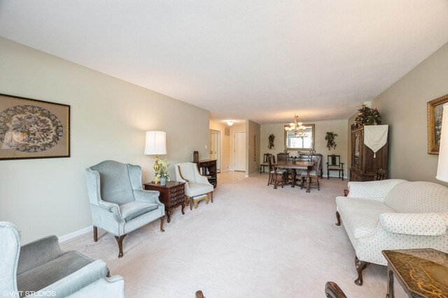 601 Lake Hinsdale Dr Unit 104, Willowbrook, IL 60527 - living room featuring a chandelier and light carpet