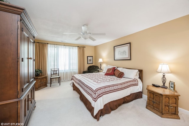 601 Lake Hinsdale Dr Unit 104, Willowbrook, IL 60527 - bedroom featuring light colored carpet and a ceiling fan