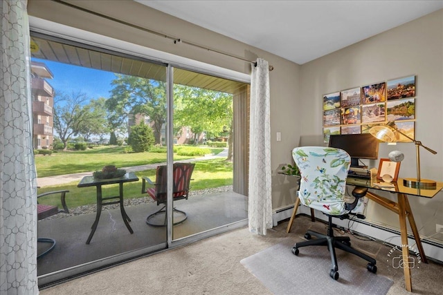1321 S Finley Rd Unit 108, Lombard, IL 60148 - carpeted home office with a baseboard radiator