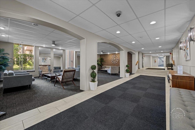 1321 S Finley Rd Unit 108, Lombard, IL 60148 - building lobby with recessed lighting, a drop ceiling, and a security system