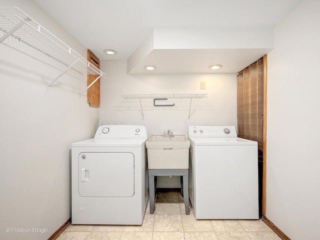 118 Burlington Ave, Clarendon Hills, IL 60514 - laundry room with separate washer and dryer and recessed lighting