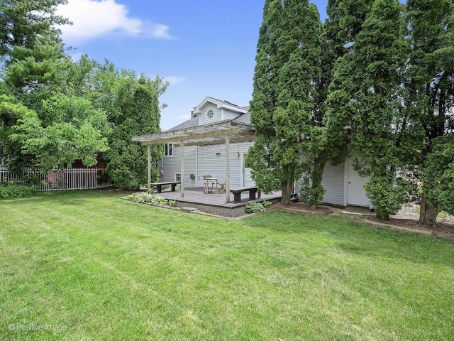 118 Burlington Ave, Clarendon Hills, IL 60514 - view of yard featuring a deck and a pergola