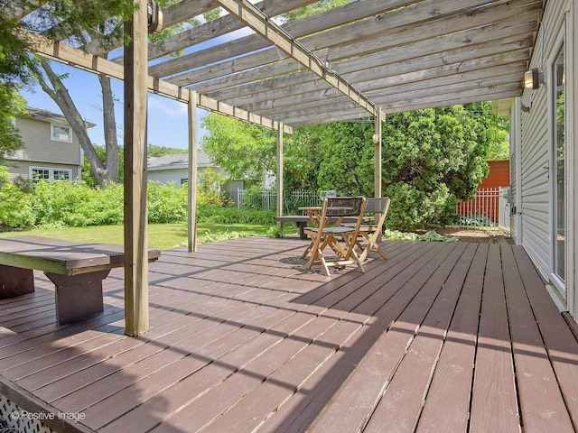 118 Burlington Ave, Clarendon Hills, IL 60514 - wooden terrace featuring a pergola and outdoor dining space