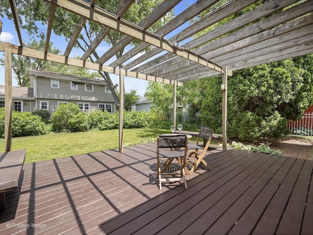 118 Burlington Ave, Clarendon Hills, IL 60514 - wooden deck with a lawn and a pergola