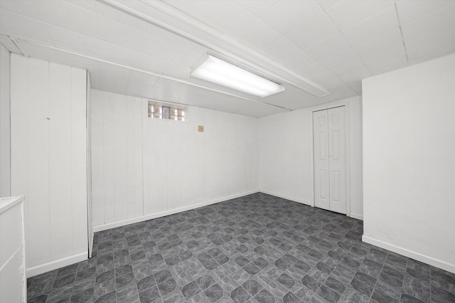 12216 S Carpenter St, Chicago, IL 60643 - below grade area featuring baseboards and dark floors