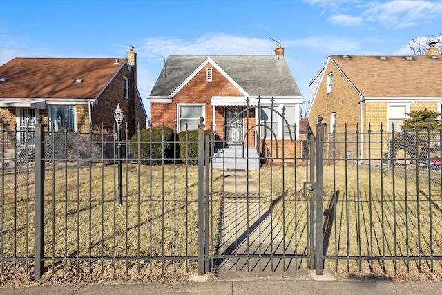12216 S Carpenter St, Chicago, IL 60643 - bungalow-style home featuring a fenced front yard, brick siding, and a gate