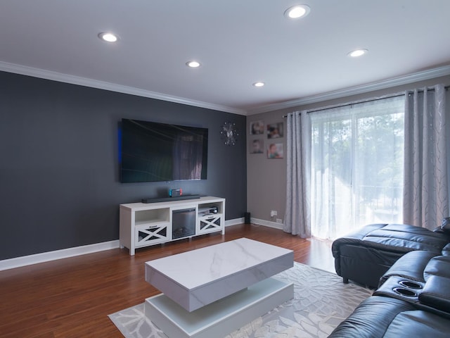 1 Oak Creek Dr Unit 2305, Buffalo Grove, IL 60089 - living area with ornamental molding, recessed lighting, and wood finished floors