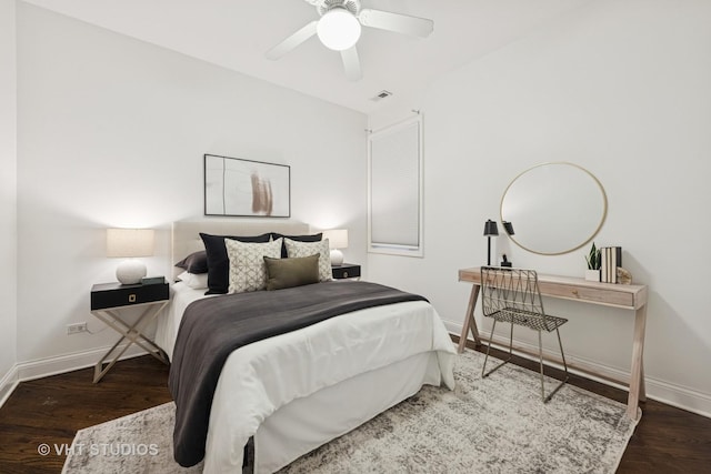 2259 W Wabansia Ave Unit 309, Chicago, IL 60647 - bedroom with wood finished floors and a ceiling fan
