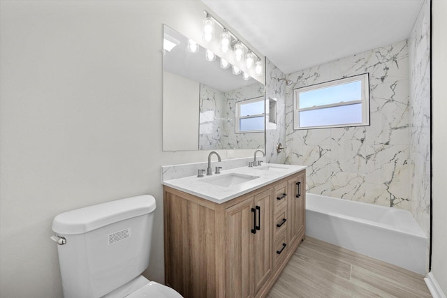 3508 Maple Ln, Hazel Crest, IL 60429 - full bath with double vanity and shower / washtub combination