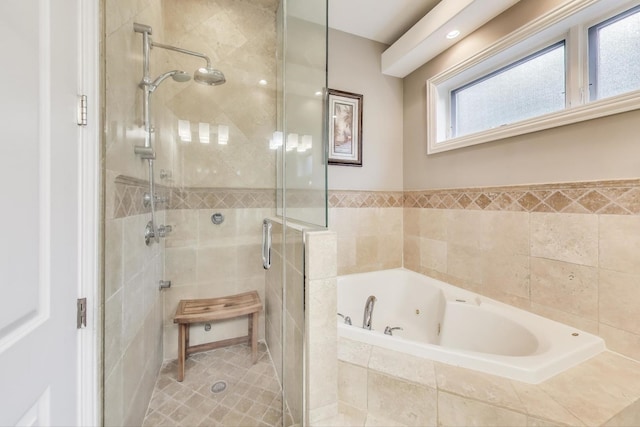 2011 W Huron St, Chicago, IL 60612 - full bathroom featuring a shower stall and a jetted tub