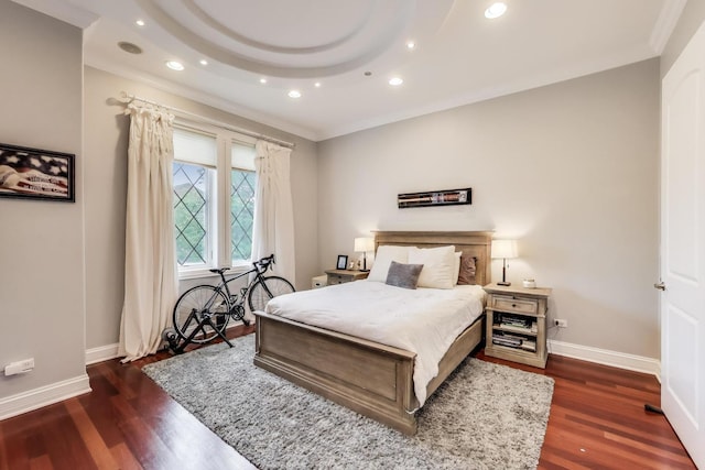 2011 W Huron St, Chicago, IL 60612 - bedroom with crown molding, wood finished floors, and recessed lighting