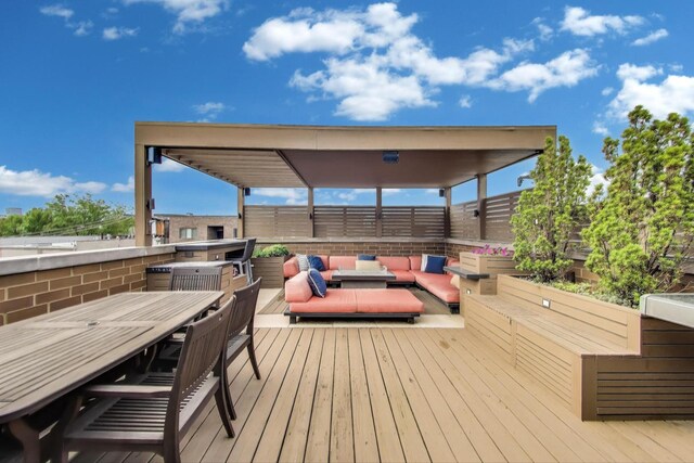 2011 W Huron St, Chicago, IL 60612 - wooden terrace with an outdoor living space and outdoor dining space