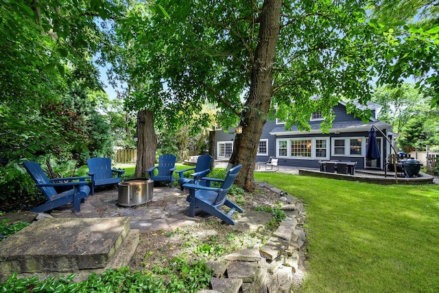 72 Gray St, Saint Charles, IL 60174 - view of yard with a fire pit and a patio area