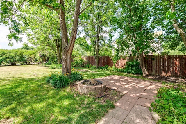 2208 Sanctuary Ct, Gurnee, IL 60031 - view of yard with an outdoor fire pit and a patio area