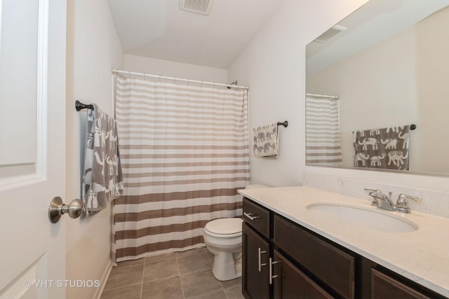 16212 W Switch Grass Rd, Lockport, IL 60441 - bathroom with vanity, tile patterned flooring, and a shower with curtain