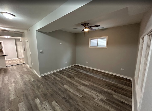 4936 W Harrison St, Chicago, IL 60644 - unfurnished room with dark wood-style floors and ceiling fan