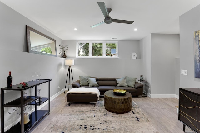 1538 W 21st St Unit 1, Chicago, IL 60608 - living area with wood finished floors, a ceiling fan, healthy amount of natural light, and recessed lighting