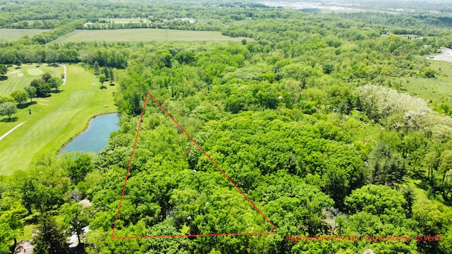 17365 W 135th St, Lockport, IL 60441 - aerial view of property and surrounding area featuring a large body of water and property parcel outlined