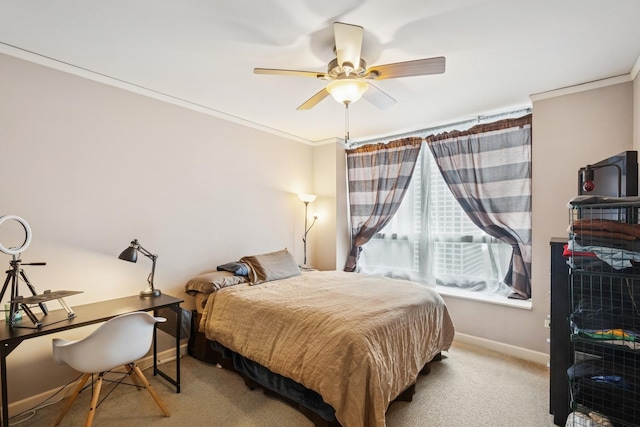 420 E Waterside Dr Unit 1302, Chicago, IL 60601 - bedroom with carpet flooring, ornamental molding, and ceiling fan
