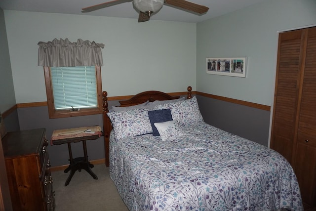 4914 W State Route 113, Kankakee, IL 60901 - bedroom featuring carpet flooring, a closet, and ceiling fan