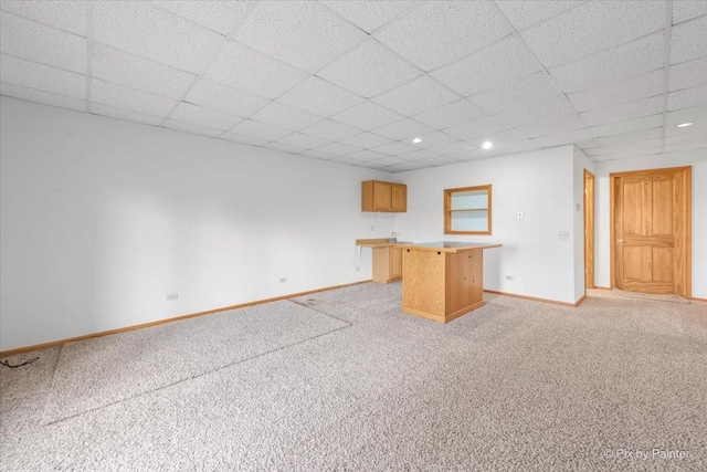 31-58 Wakonda Dr, Lake Carroll, IL 61046 - unfurnished office with light colored carpet, a paneled ceiling, and recessed lighting
