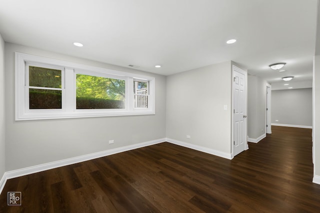 19228 W Quail Ct, Elwood, IL 60421 - empty room with dark wood-type flooring and recessed lighting