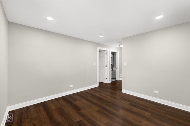 19228 W Quail Ct, Elwood, IL 60421 - empty room featuring dark wood-style floors and recessed lighting