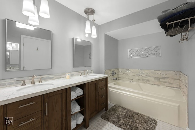 8909 Silverdale Dr Unit 5C, Orland Park, IL 60462 - full bathroom with double vanity and a garden tub