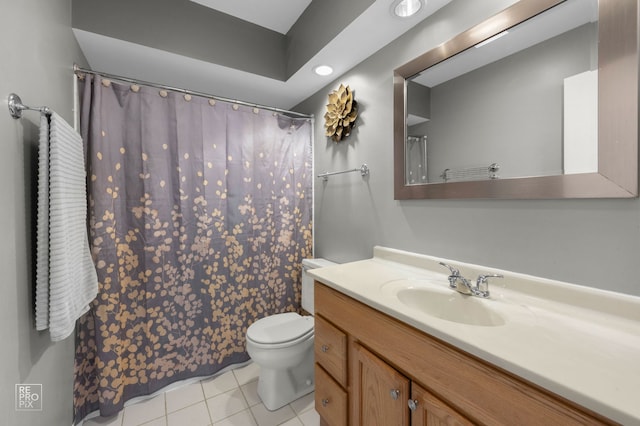 8909 Silverdale Dr Unit 5C, Orland Park, IL 60462 - bathroom featuring tile patterned flooring, vanity, and curtained shower