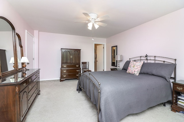 601 Lake Hinsdale Dr Unit 209, Willowbrook, IL 60527 - bedroom with light colored carpet and a ceiling fan