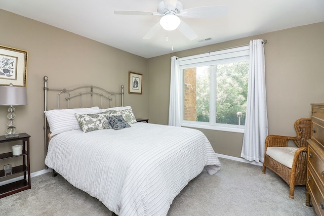 601 Lake Hinsdale Dr Unit 209, Willowbrook, IL 60527 - bedroom featuring light carpet and ceiling fan