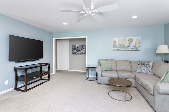601 Lake Hinsdale Dr Unit 209, Willowbrook, IL 60527 - carpeted living area with recessed lighting and a ceiling fan
