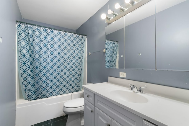 3326 W 107th St, Chicago, IL 60655 - full bathroom featuring vanity, tile patterned flooring, and shower / bath combo