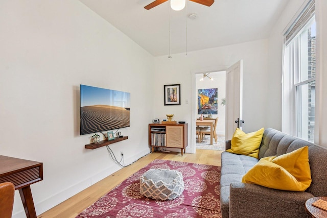 6329 N Wayne Ave Unit 3N, Chicago, IL 60660 - living area featuring a ceiling fan and wood finished floors