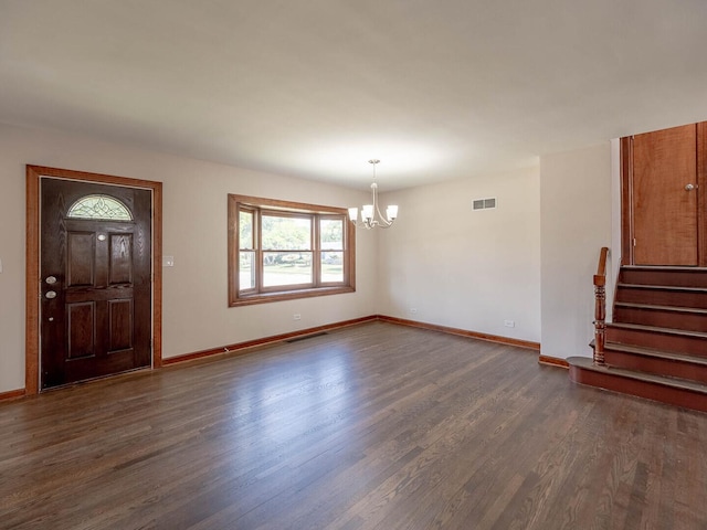 321 E Morningside Ave, Lombard, IL 60148 - entrance foyer featuring a chandelier, plenty of natural light, dark wood finished floors, and stairway