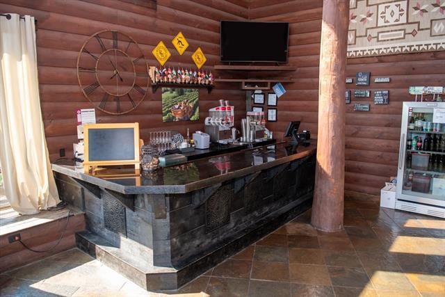 2003 W Hanover Rd, Hanover, IL 61041 - bar area with log walls and decorative columns