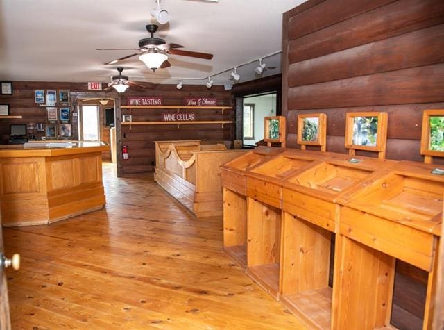 2003 W Hanover Rd, Hanover, IL 61041 - reception featuring ceiling fan and wooden walls