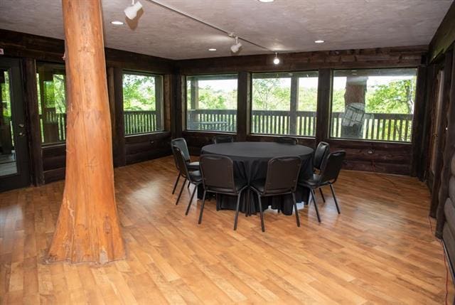 2003 W Hanover Rd, Hanover, IL 61041 - dining space featuring light wood finished floors and ornate columns
