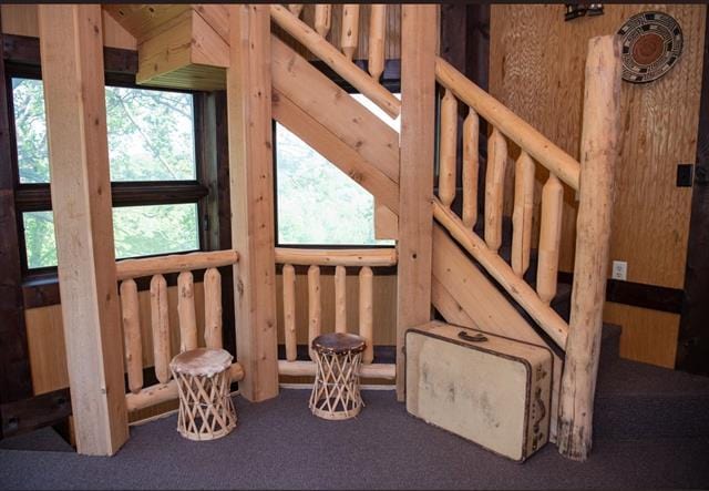 2003 W Hanover Rd, Hanover, IL 61041 - staircase featuring carpet