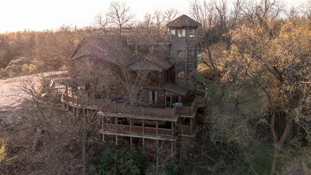 2003 W Hanover Rd, Hanover, IL 61041 - rear view of house with a balcony