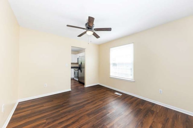 2054 Trafalger Ct, Romeoville, IL 60446 - empty room featuring dark wood-style flooring and ceiling fan