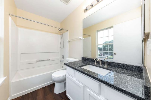 2054 Trafalger Ct, Romeoville, IL 60446 - bathroom featuring wood finished floors, vanity, and shower / washtub combination