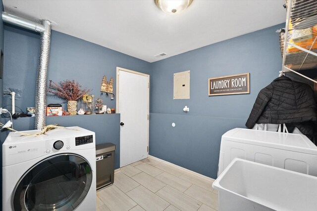 9631 Fullerton Ave, Franklin Park, IL 60131 - laundry room with washer and clothes dryer and electric panel