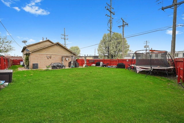 9631 Fullerton Ave, Franklin Park, IL 60131 - fenced backyard with a trampoline