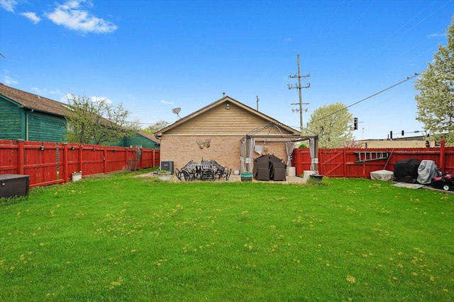 9631 Fullerton Ave, Franklin Park, IL 60131 - rear view of house featuring a gazebo, a fenced backyard, and brick siding
