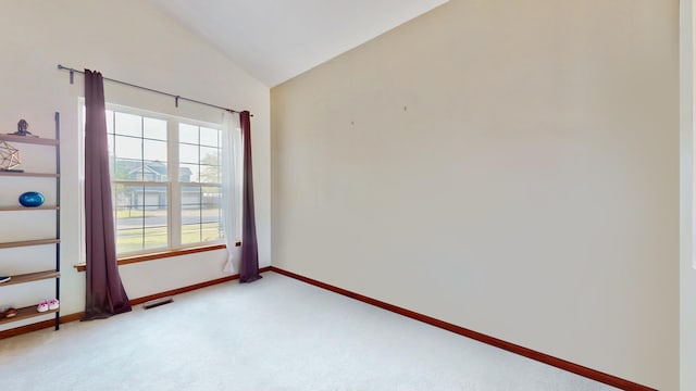 1389 Lily Cache Ln, Bolingbrook, IL 60490 - spare room featuring vaulted ceiling and light colored carpet