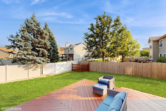 1389 Lily Cache Ln, Bolingbrook, IL 60490 - wooden terrace with a fenced backyard and a residential view